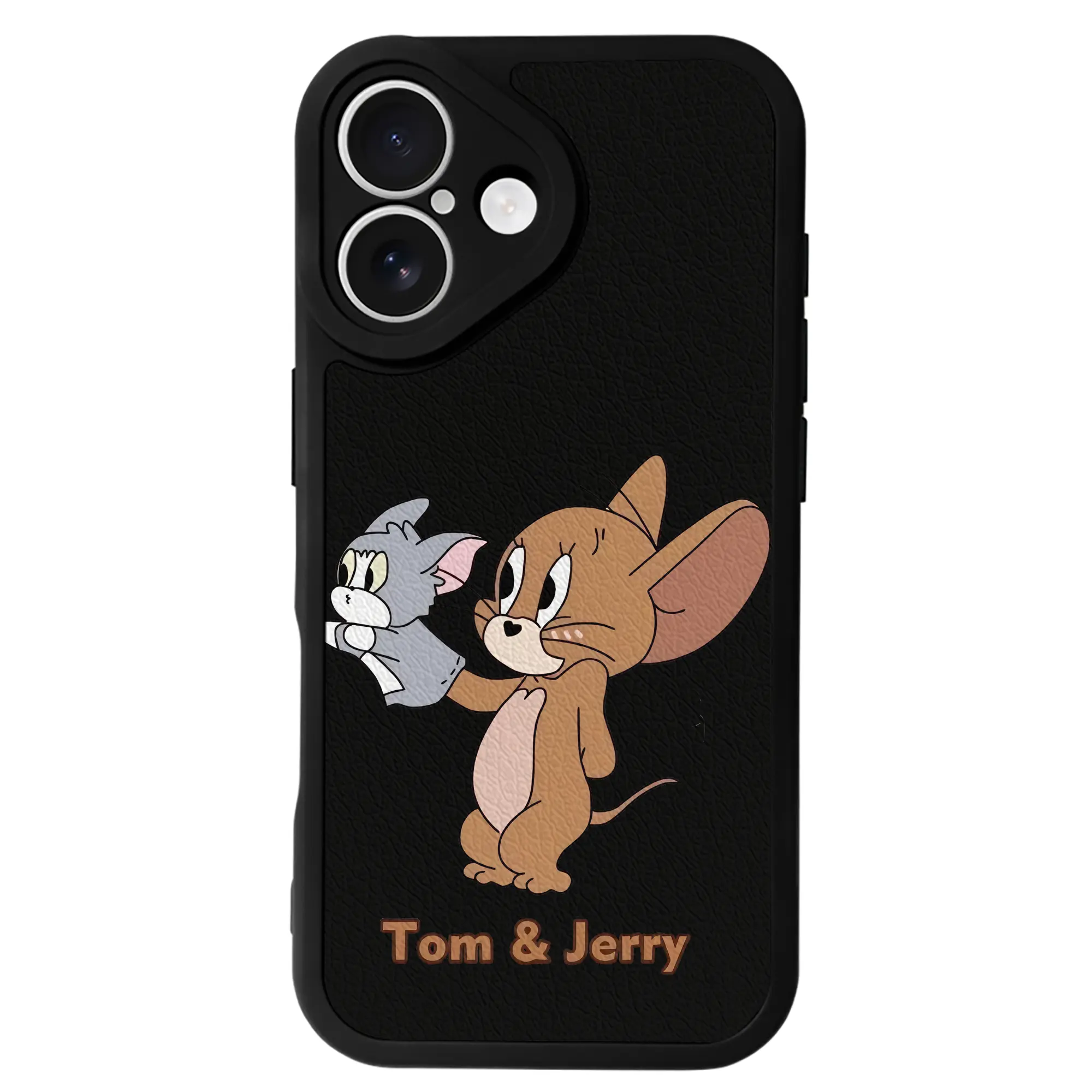 トムとジェリー グッズ ジェリー - IPhone 16シリーズ対応 ・ シリコンスマホケース ・ レザー調 ・ 高精度フィット ・ 耐衝撃 ・ ワイヤレス充電対応 ・ 精密カット